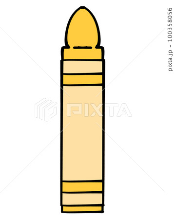 黄色いクレヨンのイラスト素材 100358056