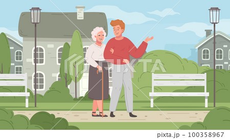 Elderly Care Cartoon Elderly Care Cartoon 100358967