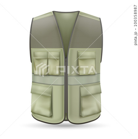 Vest With Pockets Realistic Mockup 100358987