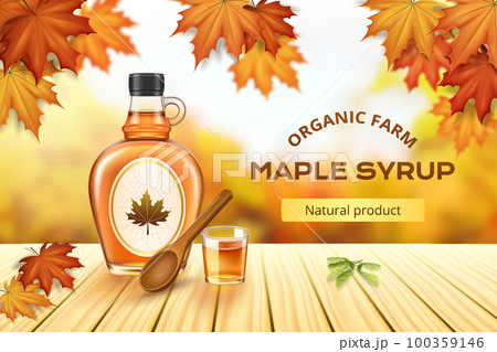 Maple Syrup Realistic Composition 100359146