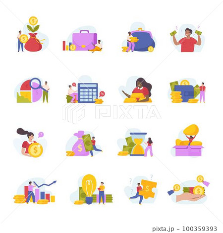 Financial Diversification Icons Set 100359393