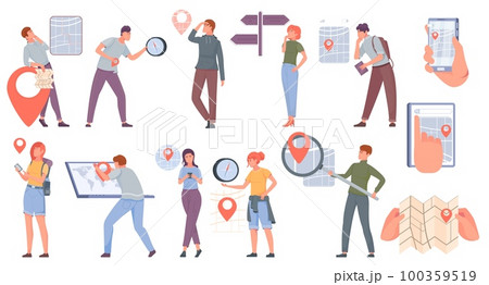 Flat Geolocation Set Flat Geolocation Set 100359519