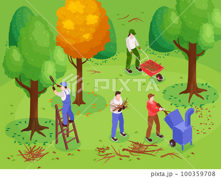 Garden Workers Background Illustration 100359708