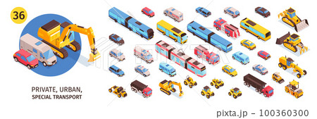 Isometric Urban Transport Set Isometric Urban Transport Set 100360300