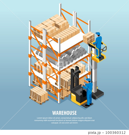Isometric Warehouse Interior 100360312