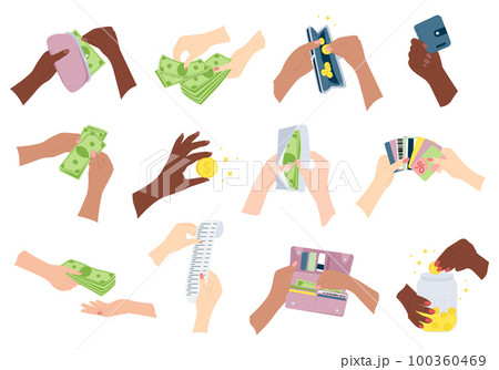 Hands Money Flat Icons 100360469