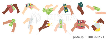 Money Hands Icons Collection 100360471