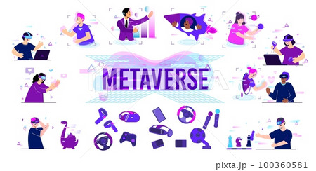 Metaverse Flat Icons Collection 100360581