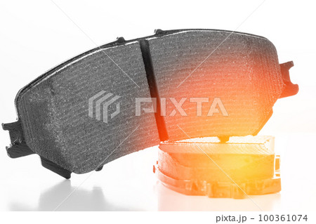brake discs and pads on a white background brake discs and pads on a white background 100361074