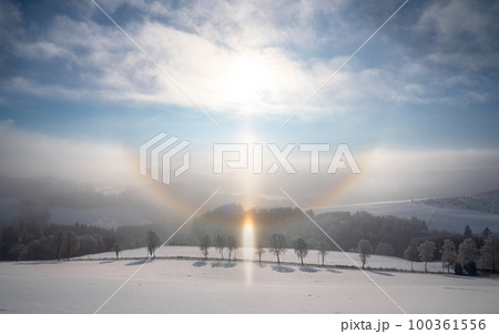 Winter landscape, Schmallenberg, Sauerland, Germany 100361556