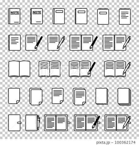 筆記本和筆圖標/商務/紙/插圖/學習/備忘錄/筆 100362174