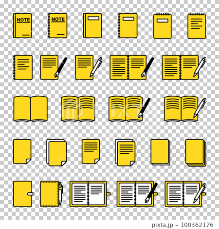 Notebook and pen icon / business / paper / illustration / study / memo / pen 100362176