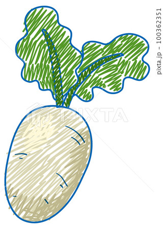 Daikon pencil colour child scribble style 100362351