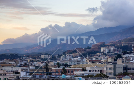 Homes and Apartment Buildings in a touristic city Messina, Sicilia, Italy 100362654