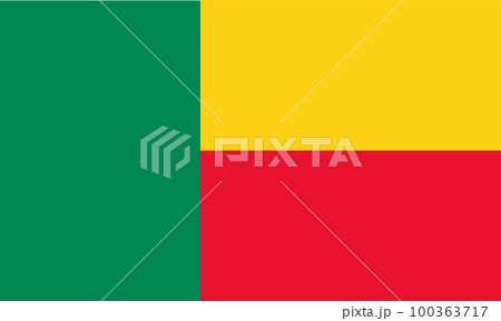 The national flag of Benin with official color 100363717
