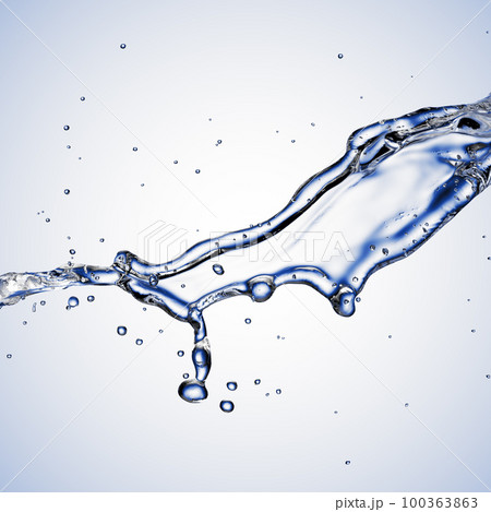 blue water splash isolated on blue background 100363863