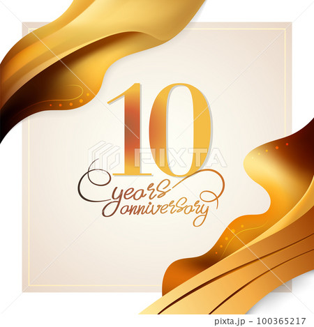 10 years anniversary vector icon, logo. Isolated elegant design 100365217