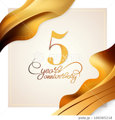 5 years anniversary vector icon, logo. Isolated elegant design 100365218