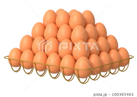 Farm raw organic brown eggs for morning breakfast in metal tray Farm raw organic brown eggs for morning breakfast in metal tray 100365463