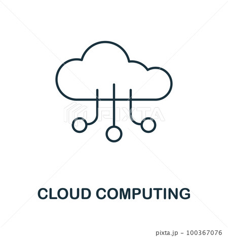 Cloud Computing line icon. Monochrome simple Cloud Computing outline icon for templates, web design and infographics 100367076