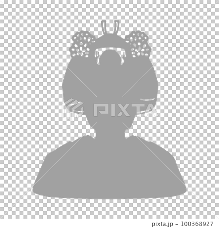 Bunkin Takashimada bride silhouette illustration kimono kimono gray 100368927