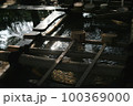 手水舎に並ぶ柄杓 100369000