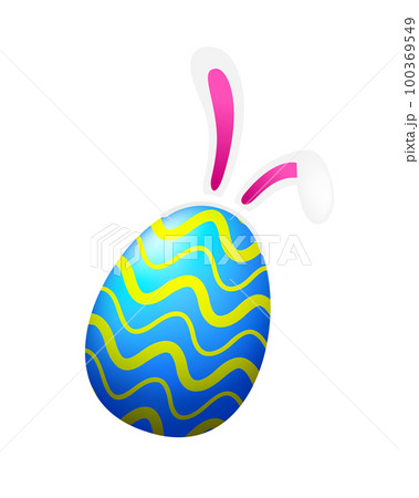 Colorful Easter eggs with rabbit ears. 100369549