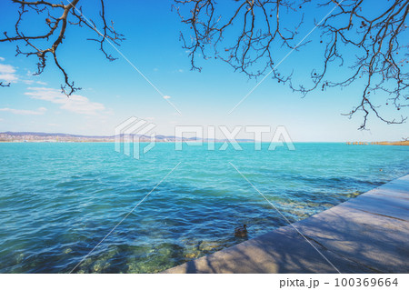 View of Balaton lake from Tihany Peninsula. Hungary 100369664