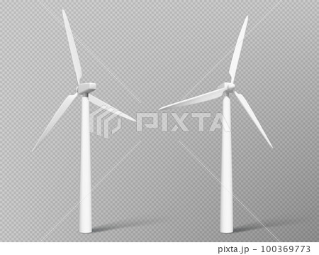 3d wind power generator turbine icon in vector 100369773