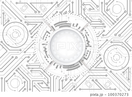 Abstract 3d design background with technology dot and line circuit board texture. Modern engineering, futuristic, science communication concept. Vector illustration Abstract 3d design background with technology dot and line circuit board texture. Modern engineering, futuristic, science communication concept. Vector illustration 100370273