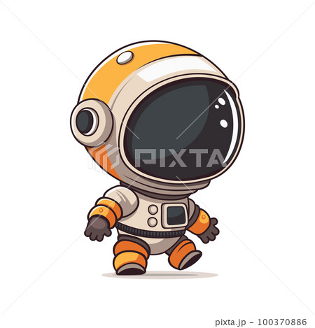 Cute Cartoon Astronaut Isolated on White Background. Vector 100370886