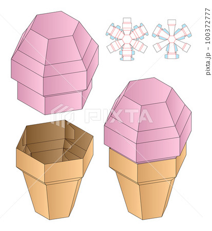 Box packaging die cut template design. 3d mock-up Box packaging die cut template design. 3d mock-up 100372777