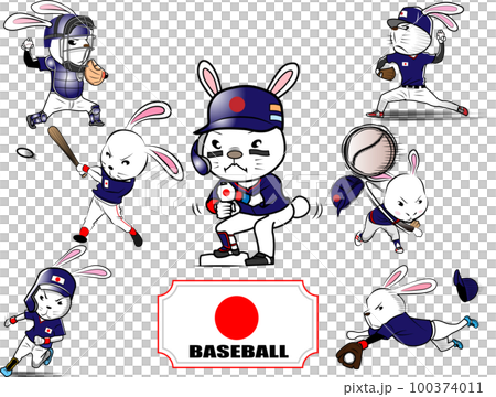 rabbit baseball player 100374011
