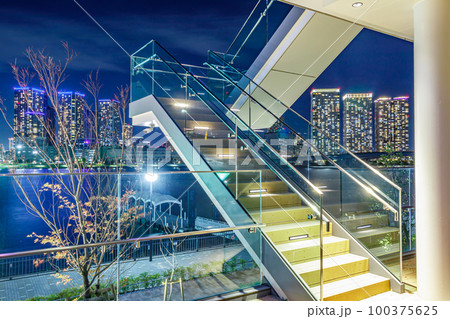 【東京の都市風景】東京ベイサイドの都市夜景 100375625