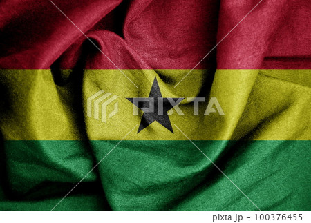 Flag texture on the silk background 100376455