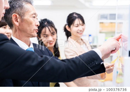 多様な意見を出し合うオフィスメンバー 100376736