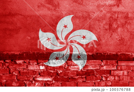 Flag painted on the brick wall Flag painted on the brick wall 100376788