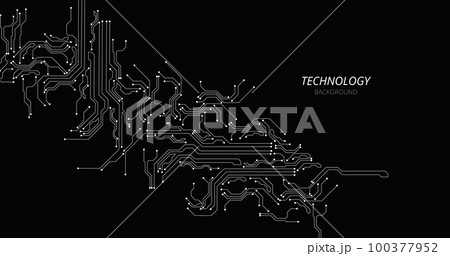 Technology white circuit diagram on black background. Technology white circuit diagram on black background. 100377952