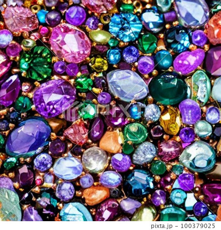 宝石絵 AI生成、宝石がいっぱいのイラスト素材 [100379025] - PIXTA