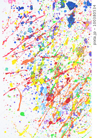 water colour splash on white paper, colorful art design water colour splash on white paper, colorful art design 100380534