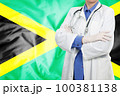 Doctor standing with the flag 100381138