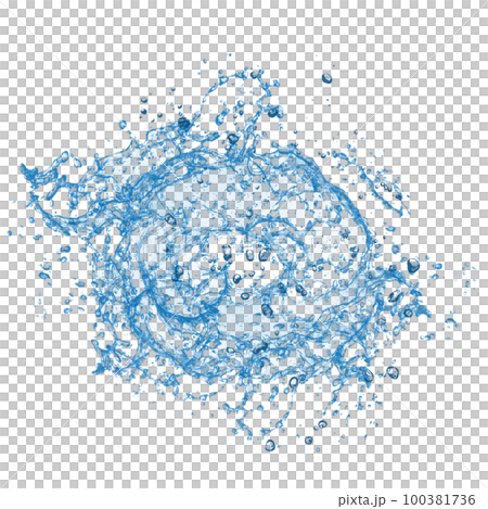 Blue Water Splash Object on Transparent Background. Blue Water Splash Object on Transparent Background. 100381736