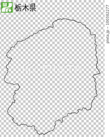 栃木県 白地図イラスト 県章県名入りのイラスト素材 [100382277] - PIXTA