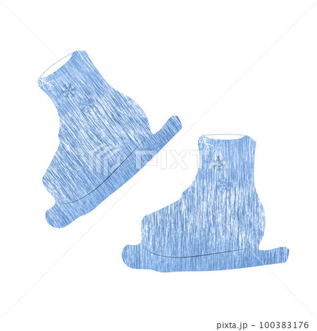 silhouette skates with blue background 100383176