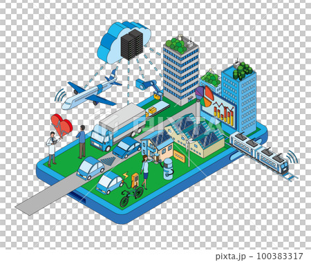 Smart city image illustration 100383317