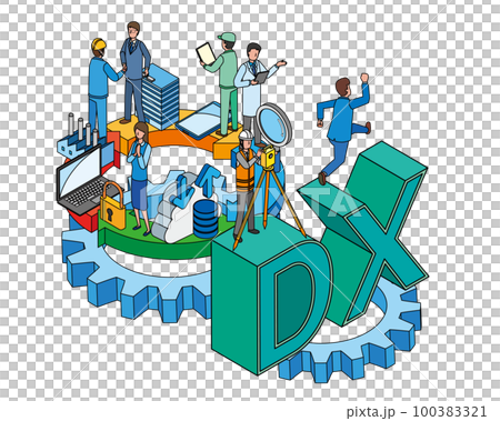 Image of people working with digital transformation Image of people working with digital transformation 100383321