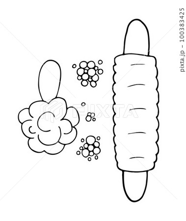 Coloring page Washcloth. Outline Vector Doodle style bathroom washcloths round and rectangular. Coloring page Washcloth. Outline Vector Doodle style bathroom washcloths round and rectangular. 100383425
