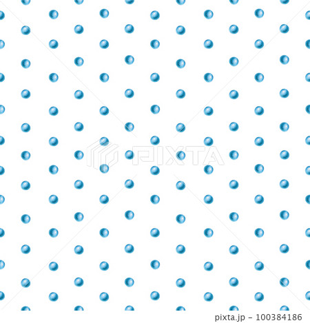 Watercolor seamless pattern with snow balls. Hand painting blue balls on a white isolated background. For designers, decoration, postcards, wrapping paper, scrapbooking, covers, invitations, posters 100384186