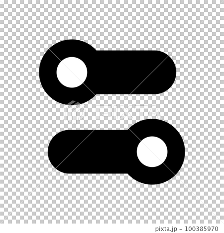 滑塊開關和調整欄的剪影圖標。向量。 100385970