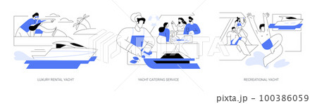Luxury yacht abstract concept vector illustrations. 100386059
